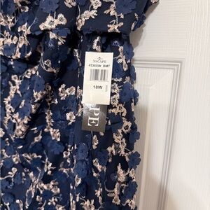 Xscape Midnight Blue Floral Gown